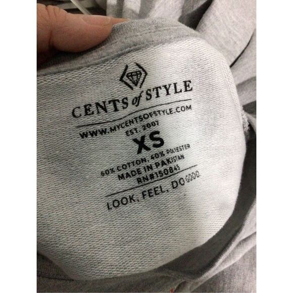 NEW ~ CENTS OF STYLE “ Inhale Tacos Exhale Negativity” Size XS Gray Sweatshirt - Picture 10 of 11